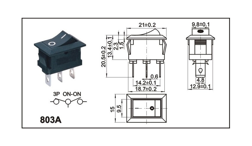 誠思生產(chǎn)銷售803A船型開關,803A翹板開關,兩檔三檔帶燈翹板船型開關